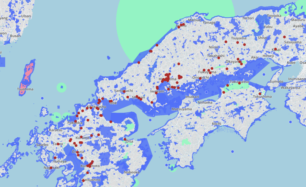 当社拠点と生物多様性重要地域・保護地域